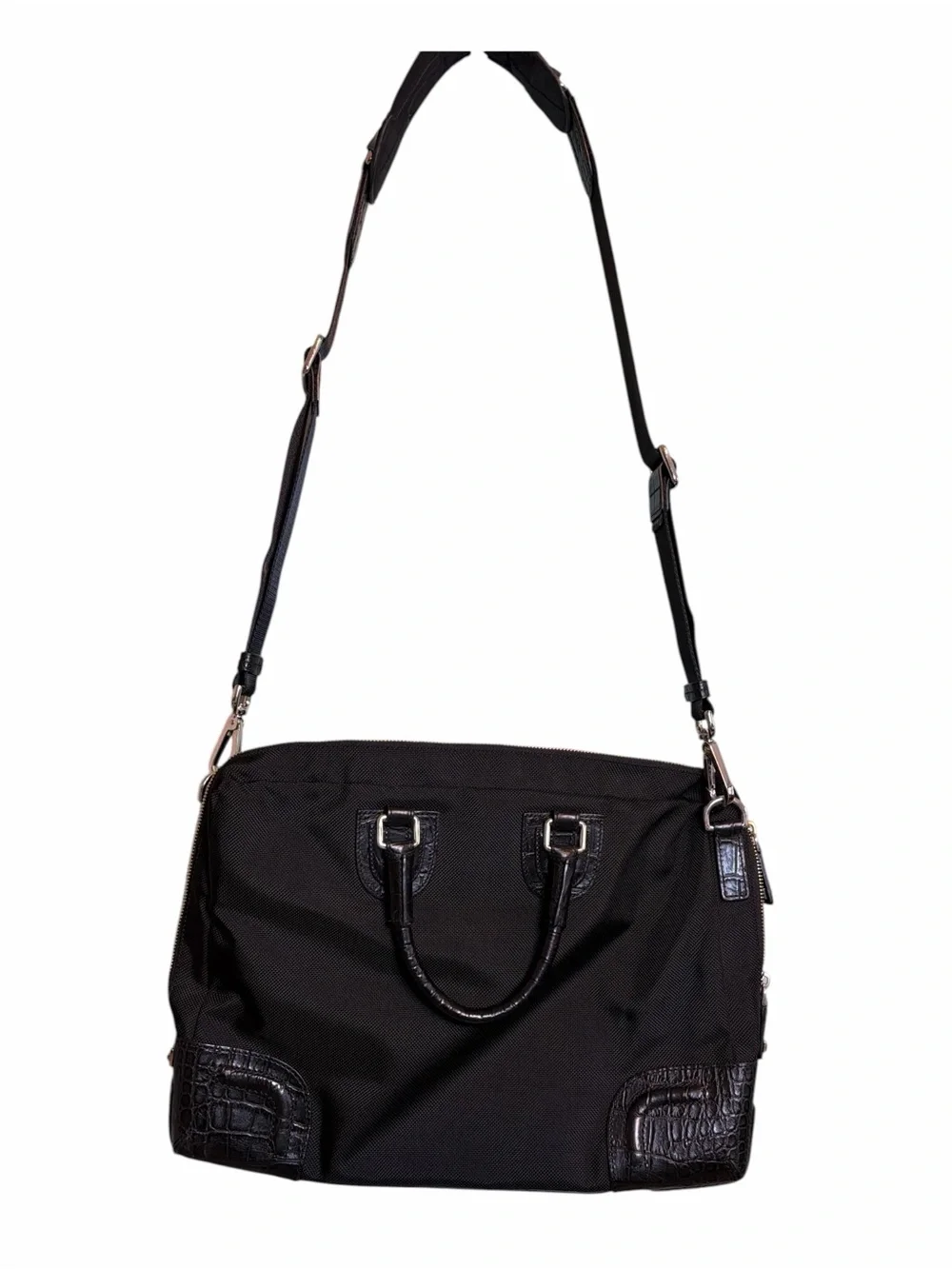 TUMI T-Tech 73232D Black Ballistic Nylon Laptop Briefcase Messenger Bag